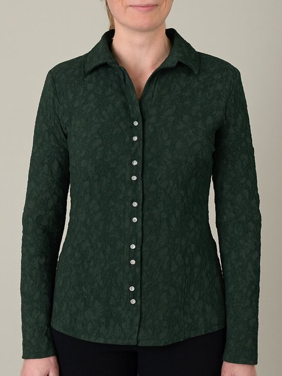 Acorn Jackets & Blazers - Acorn Cropped Button Front Jacket Women's M Forrest Green Cotton Blend